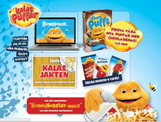 Reklam för sötade frukostflingor riktad till barn